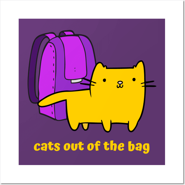 Cat Out of The Bag Wall Art by Craftee Designs